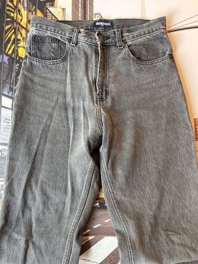 Vintage Bonjour Gray Mom Jeans - Classic Straight Fit